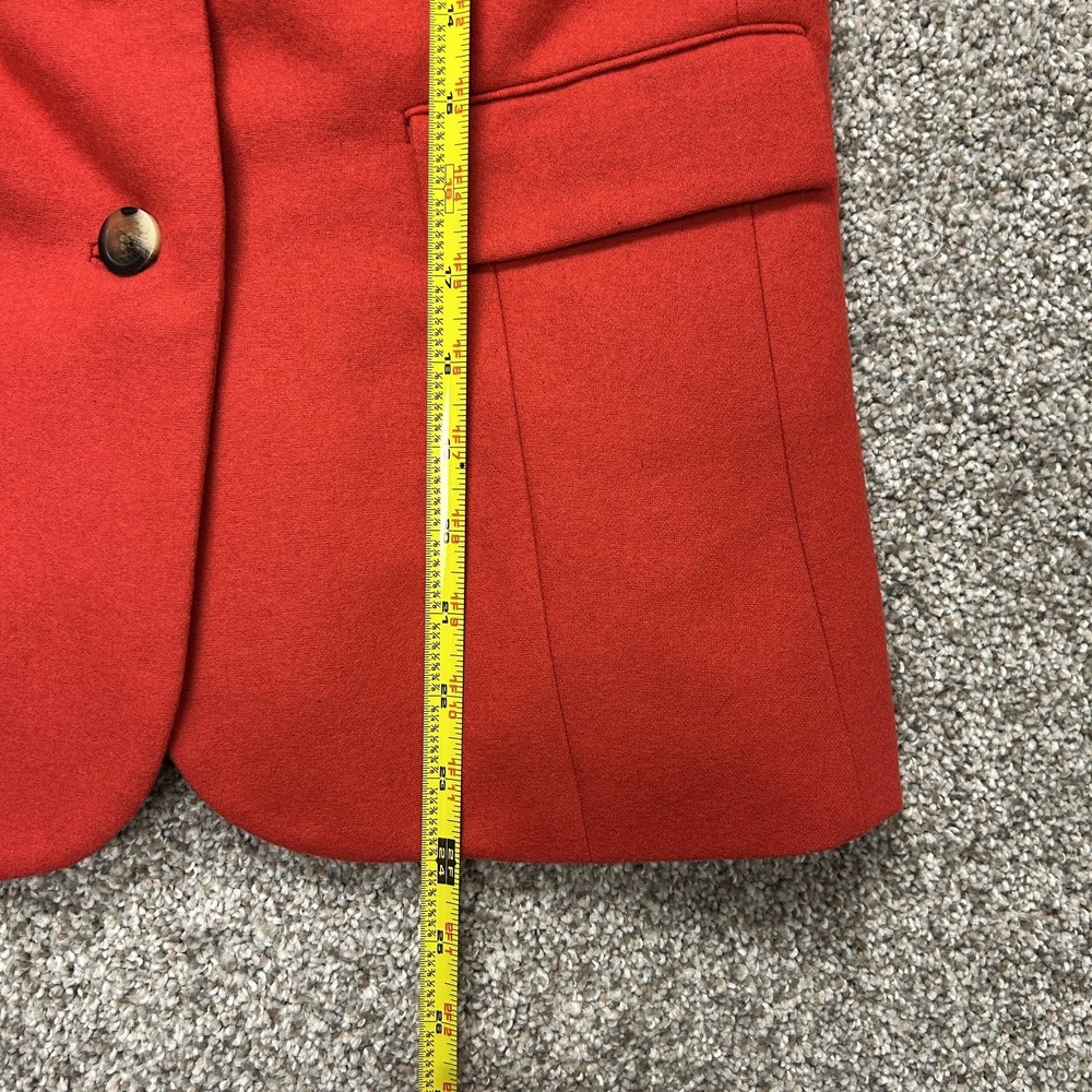 Liz Claiborne Blazer Jacket Womens 6 Red Wool Twill Button Front Pockets Lined - Picture 4 of 6